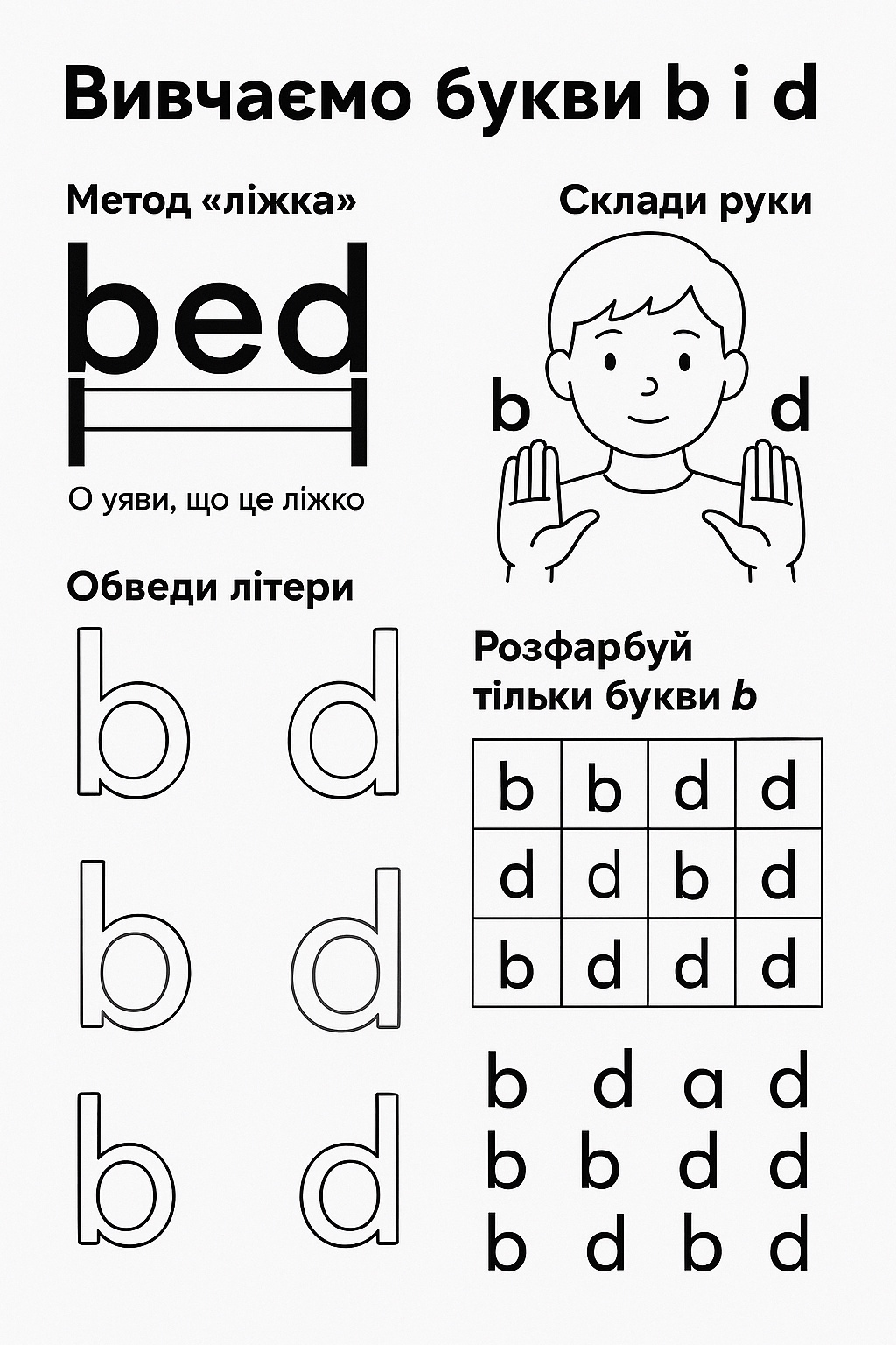 Вправи для літери b і d