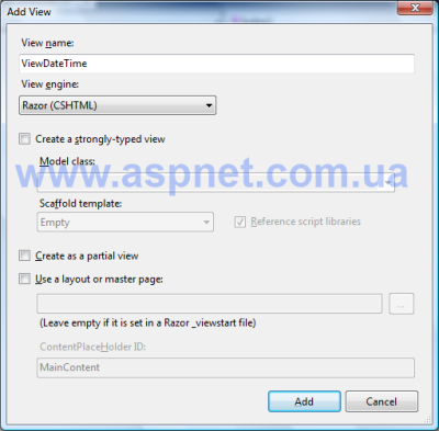 add view asp mvc