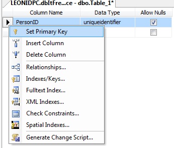 primary key